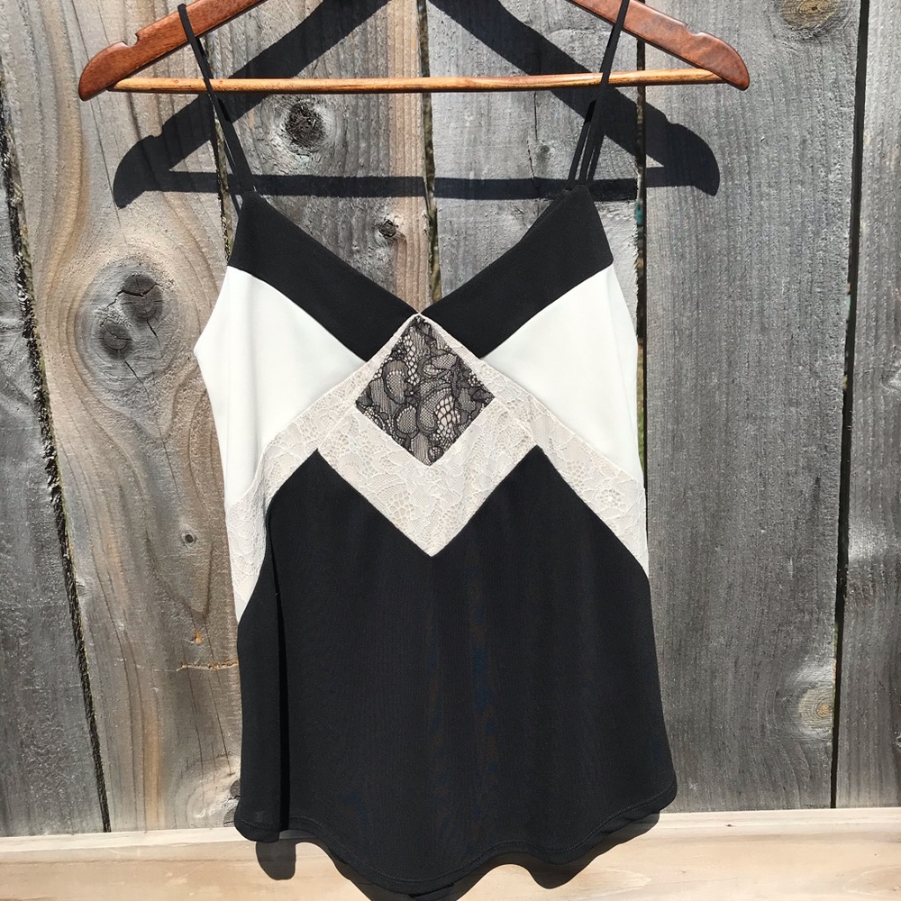 Express lace detail spaghetti strap tank top